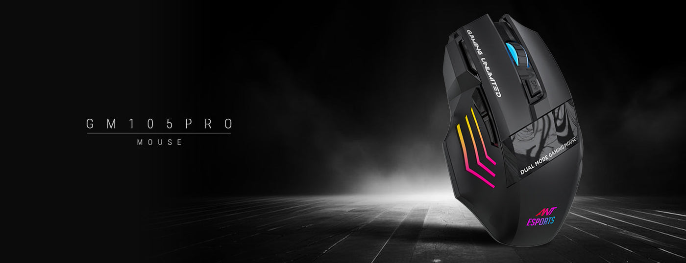 GM105 pro Wireless Gaming Mouse - Black white