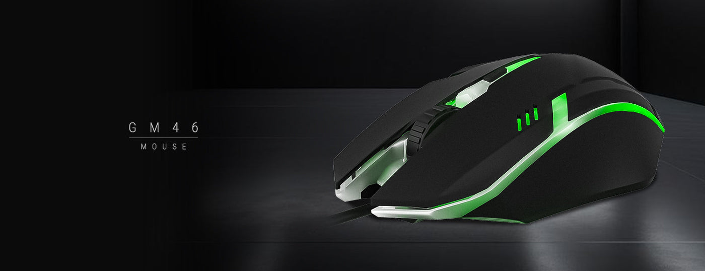 GM46 Wired Optical Gaming Mouse - Black