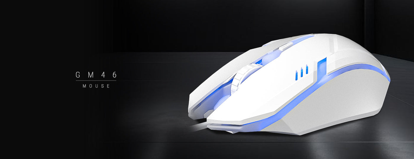 GM46 Wired Optical Gaming Mouse - White