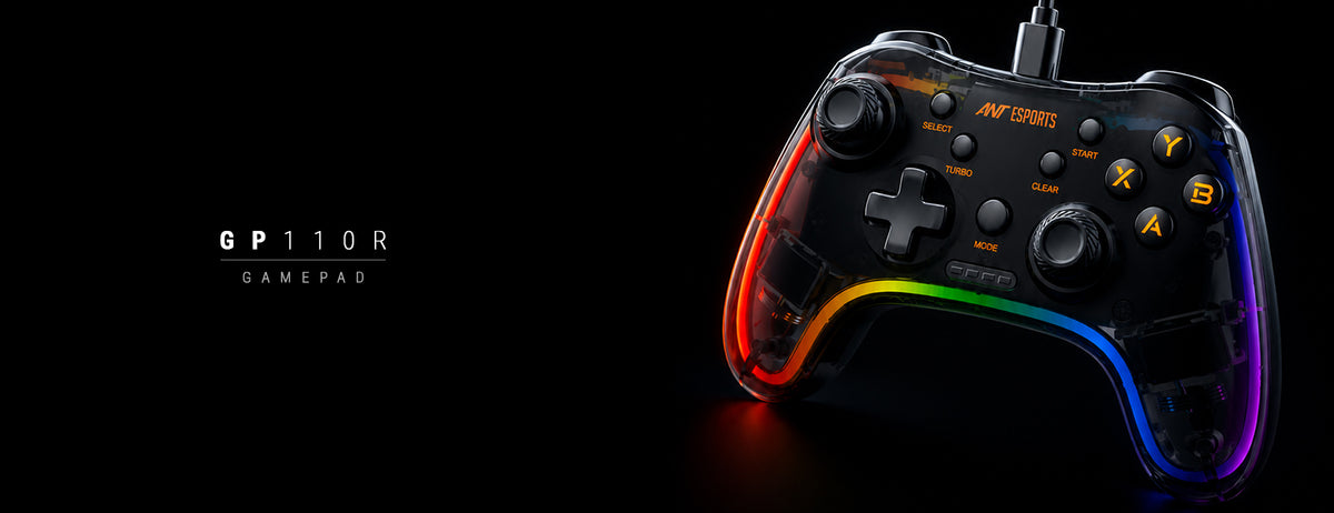 GP110R Wired Gamepad with Neon RGB - D-Input & X-Input