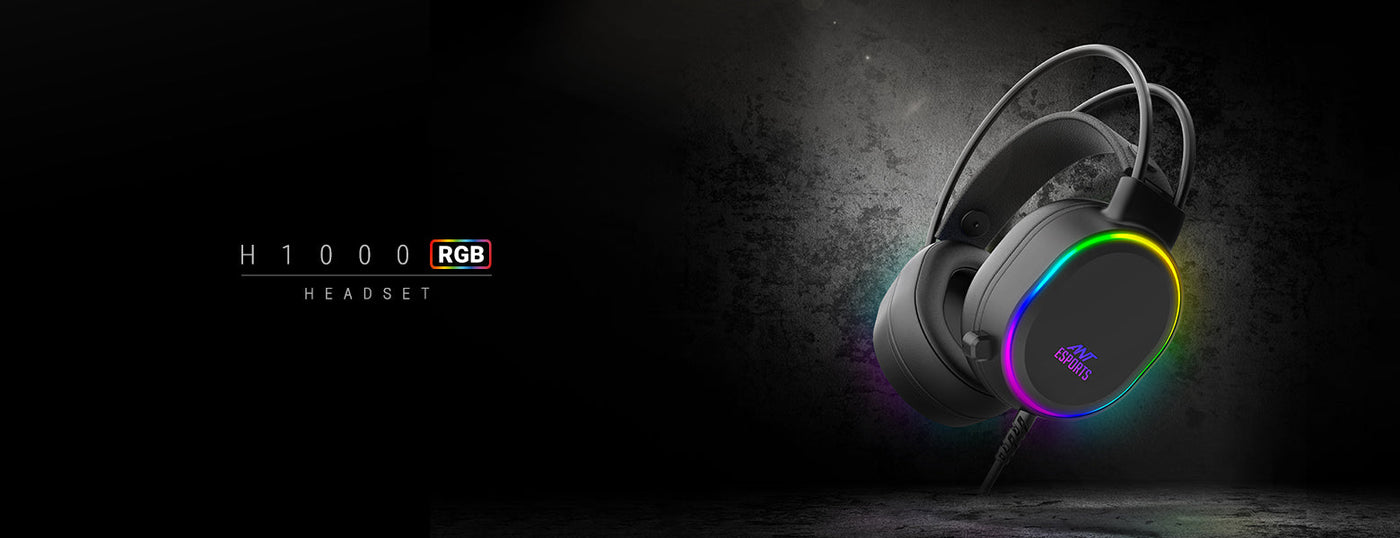 H1000 Wired RGB Black Headphone