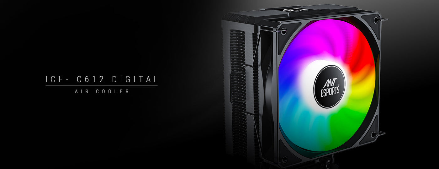 ICE-C612 Digital CPU Air Cooler with Temperature Display