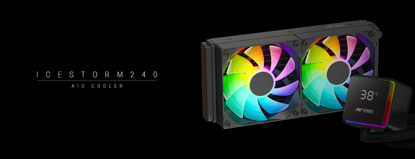 IceStorm 240 ARGB Liquid Cooler With Digital Temperature Display - Black