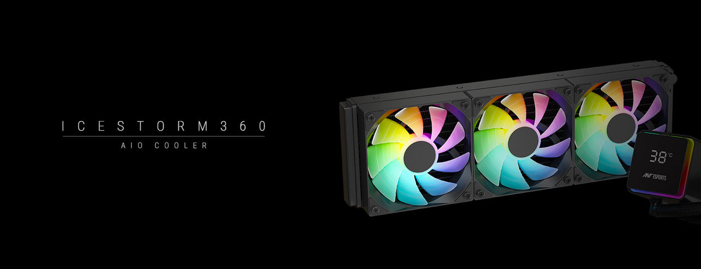 IceStorm 360 ARGB Liquid Cooler With Digital Temperature Display - Black