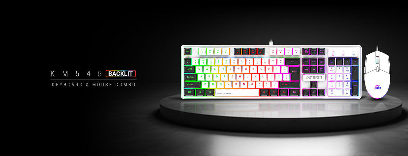 KM545 Wired Gaming Keyboard and Gaming Mouse Combo White