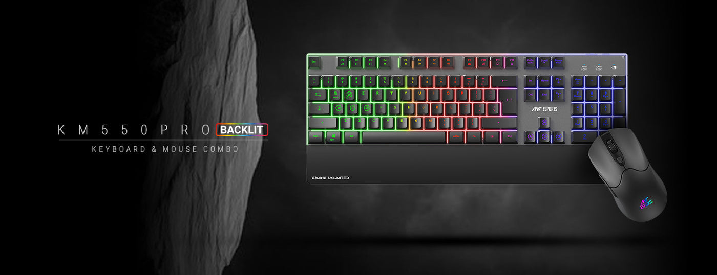KM550 Pro Wireless Gaming Keyboard & Mouse combo - Black