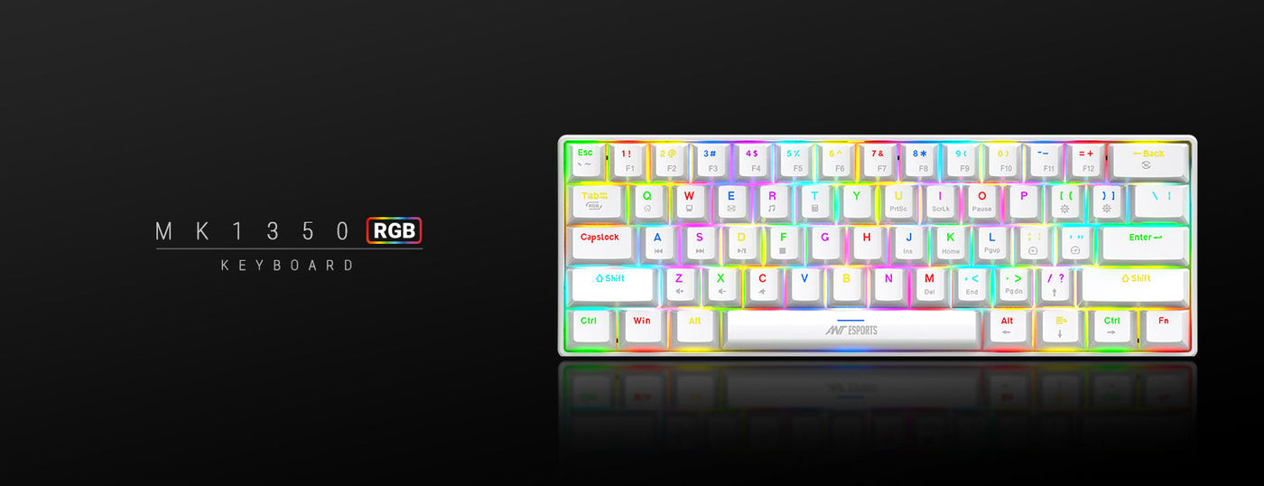 MK1350 Mini Wired Mechanical Gaming Keyboard - White