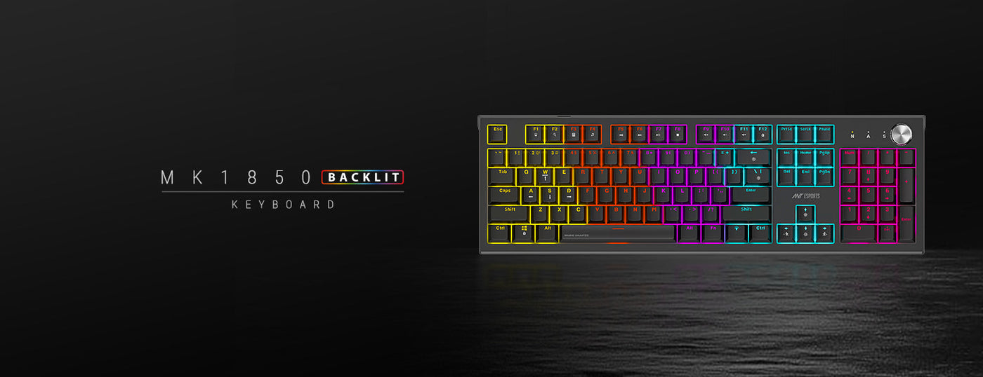 MK1850 Mechanical Blacklit Gaming Keyboard with Blue Switches Black