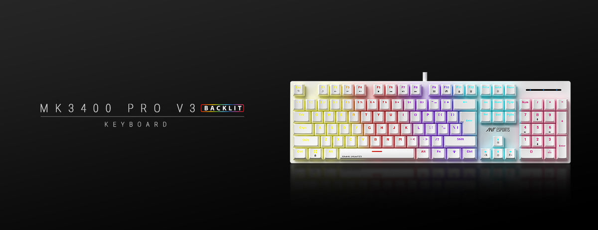 MK3400 V3 Mechanical Keyboard Brown Switch - White