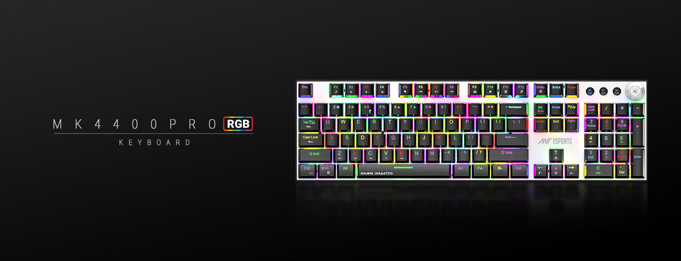 MK4400 Pro 3 in 1 Wireless RGB Mechanical Keyboard full Size Brown Switch - Black