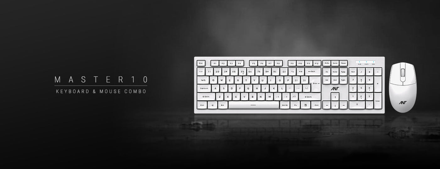 Master 10 Full Size Wired Keyboard and Mouse Combo - Black