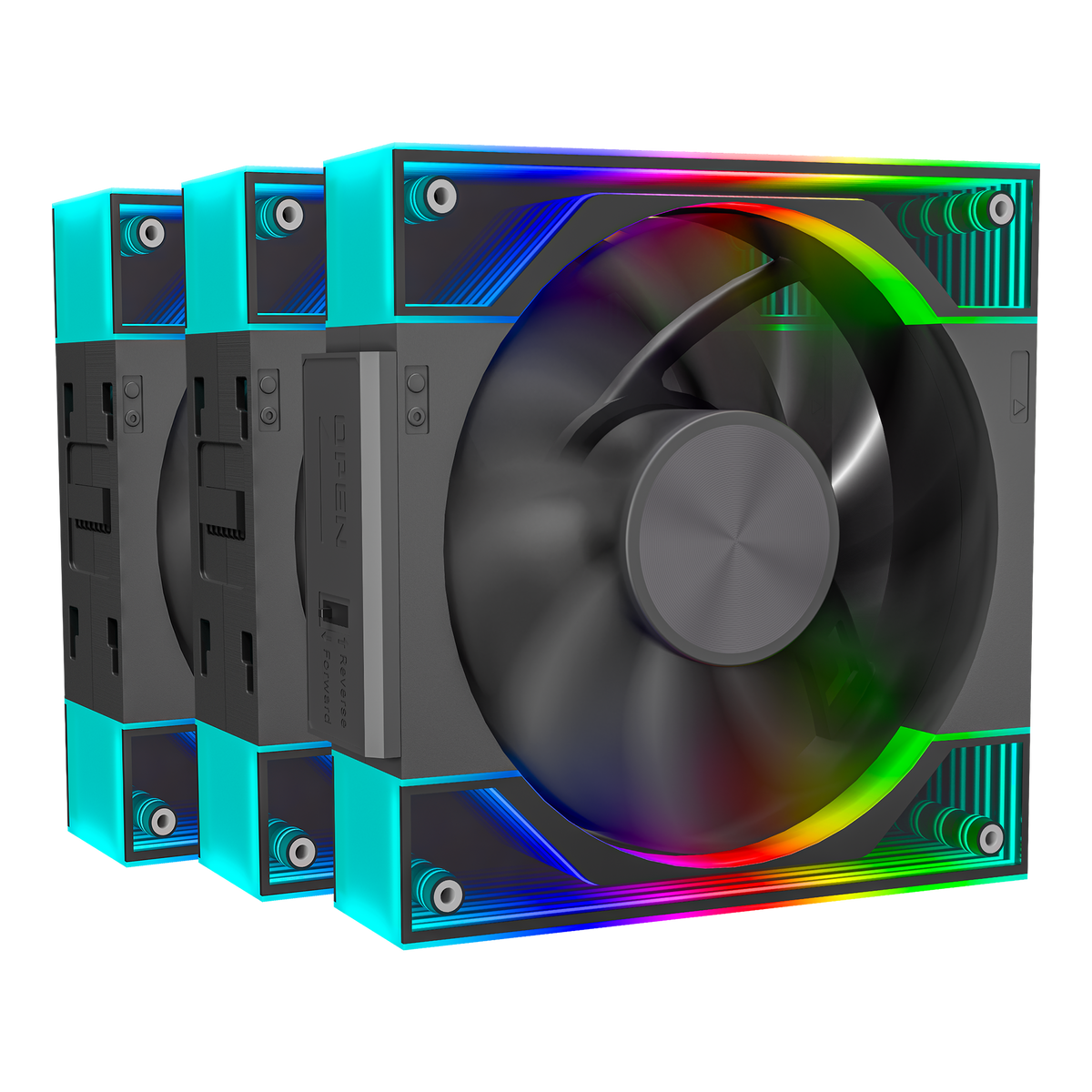 QUARTZFLOW 3x120MM CASE FAN KIT ARGB (BLACK)