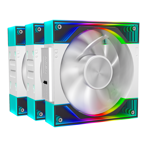 QUARTZFLOW KIT 3x120MM CASE FAN KIT ARGB (WHITE)