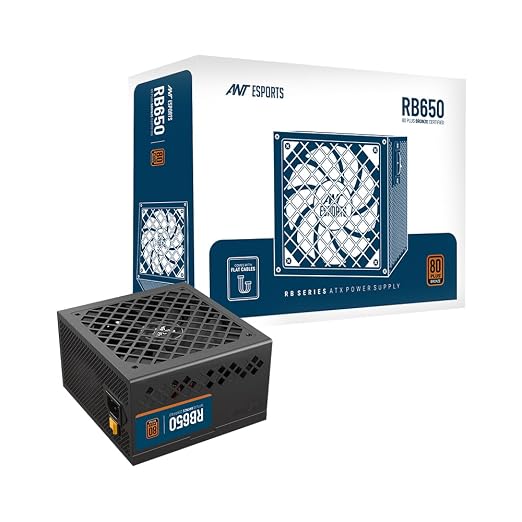 RB650 Non Modular High Efficiency Power Supply/PSU with 120mm Silent Fan for Efficient Heat Dissipation