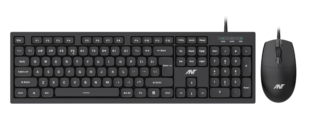 Master 10 Full Size Wired Keyboard and Mouse Combo - Black