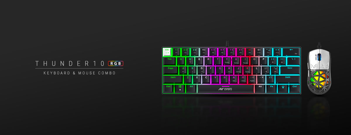 Thunder10 60% Keyboard & Mouse Combo - Carbon Black