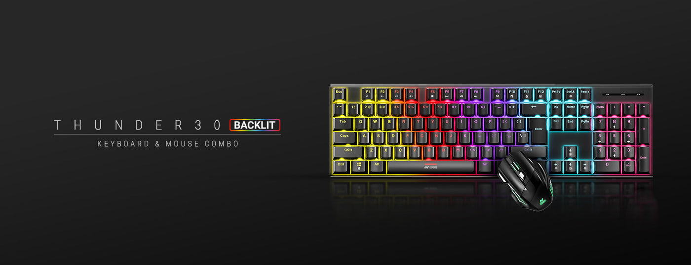 Thunder 30 Wired Mechanical Keyboard & Mouse Gaming Combo (Red Switches) - Black