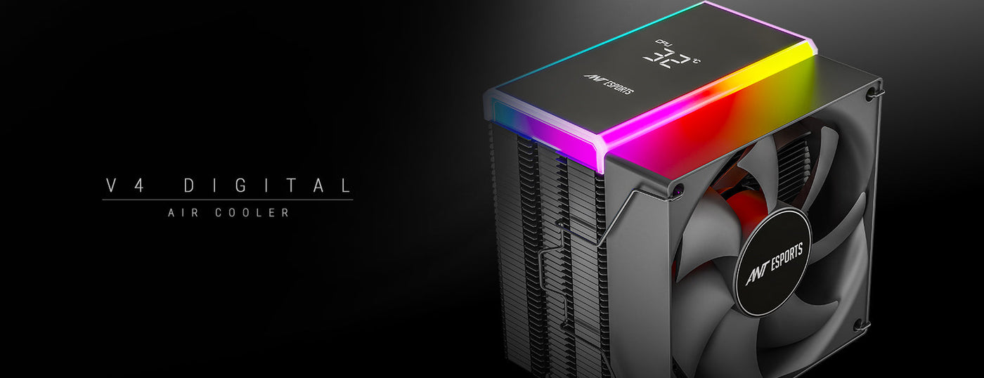 V4 Digital CPU Air Cooler with Temperature Display