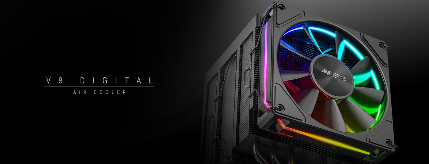 V8 Digital CPU Air Cooler with Temperature Display