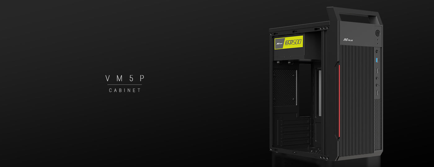 VM5P Office Cabinet With ECO 500 Power Supply - Black