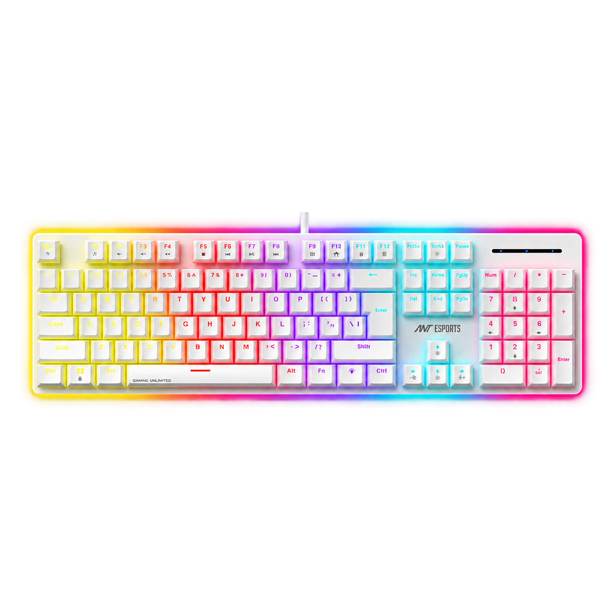 MK3400 V3 Mechanical Keyboard Red Switch  - White