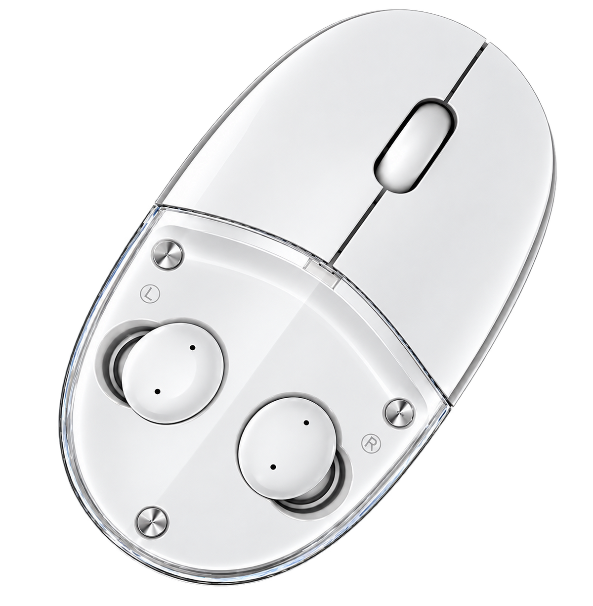 Globe 90 Rechargeable Wireless Mouse with Built-in Active Noise Reduction TWS Earbuds