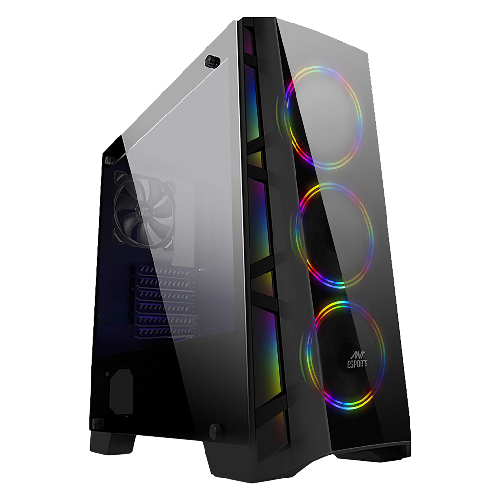 Ant Esports Crystal X7 ATX Computer Case/Gaming Cabinet with Type-C ...