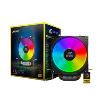 Ant Esports ICE-C200 120mm Rainbow LED AM5/LGA1851 Black Case Fan
