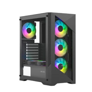 Ant Esports ICE 270G 6F Mid Tower (ATX/m-ATX/m-ITX) Black Cabinet with 6 x 120mm Static RGB Fans