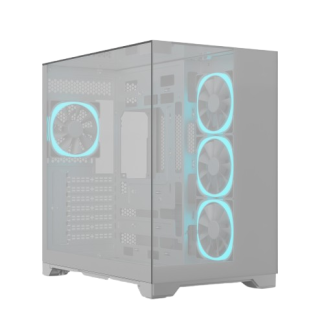 Ant Esports Crystal Mirror Mid Tower (ATX/m-ATX/m-ITX) White Cabinet With 4x120mm ARGB Fans