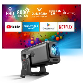 Ant Esports  View 690 8000 Lumens FHD(1080) Andriod Smart Projector Black