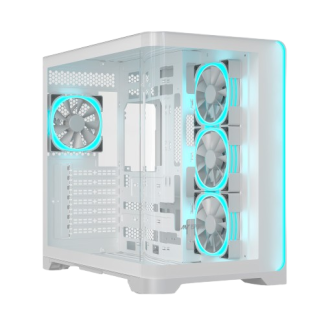 Ant Esports Crystal ARC Mid Tower (ATX/m-ATX/m-ITX) White Cabinet with 4 x 120mm ARGB FANs