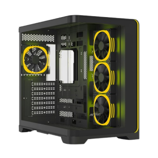 Ant Esports Crystal ARC Mid Tower (ATX/m-ATX/m-ITX) Black Cabinet with 4 x 120mm ARGB FANs