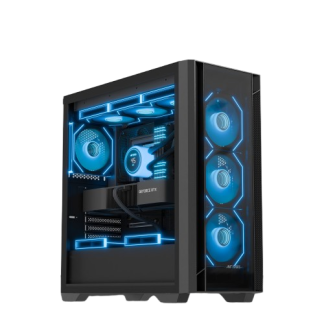 Ant Esports AQUA 360 4F Mid Tower (E-ATX/ATX/M-ATX/M-ITX) Black Cabinet 4x120mm Fans