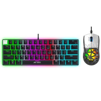 Ant Esports Thunder10, 60% Wired Mechanical Gaming Keyboard Mouse Combo Brown Switch