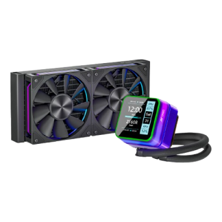 Ant Esports Glacius-240D 240mm ARGB AM5/LGA1851 Black AIO Liquid Cooler with display