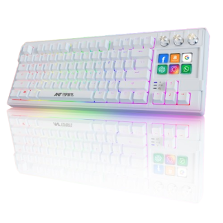 Ant Esports Apex 400 White Wired AI Hybrid RGB Stream Deck Mechanical Keyboard