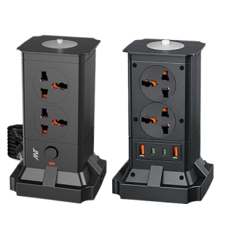 Ant Pulse Tower Vertical Power Socket - Black