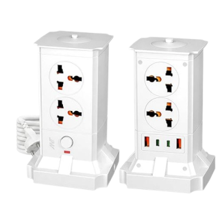 Ant Pulse Tower Vertical Power socket - White